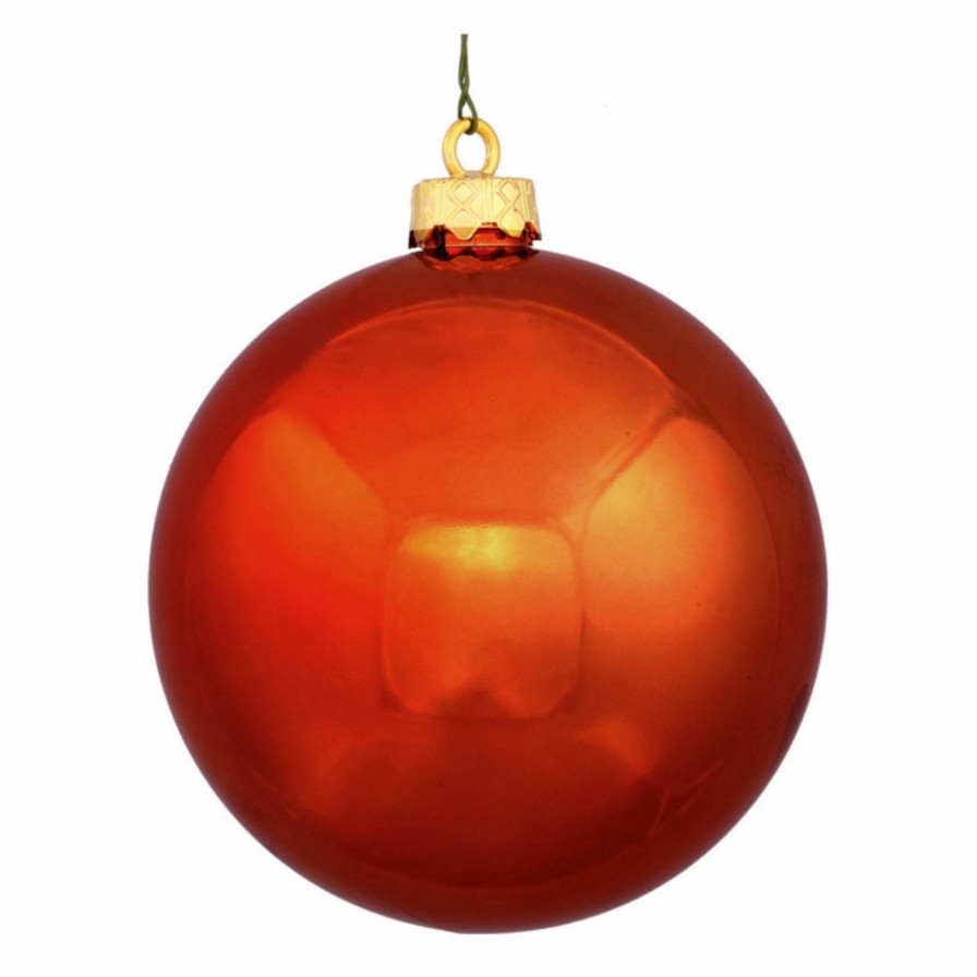 Ornaments * | Best Reviews Of Orange Ornaments Northlight Shatterproof Shiny Burnt Orange Uv Resistant Commercial Christmas Ball Ornament