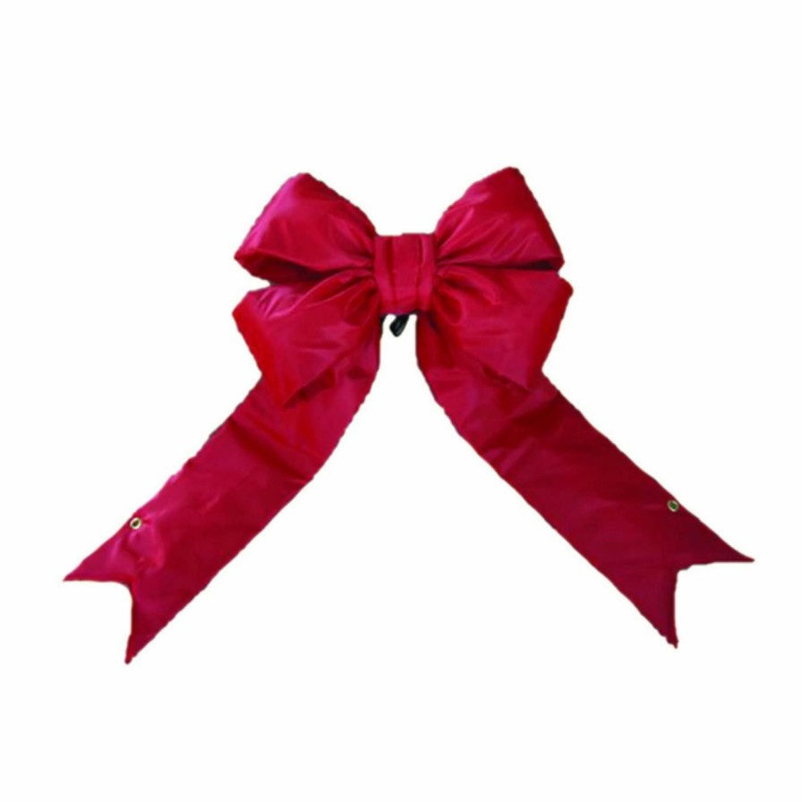 Tree Toppers & Ribbon * | Best Sale Christmas Bows & Ribbons Vickerman Nylon Outdoor Christmas Bow Red