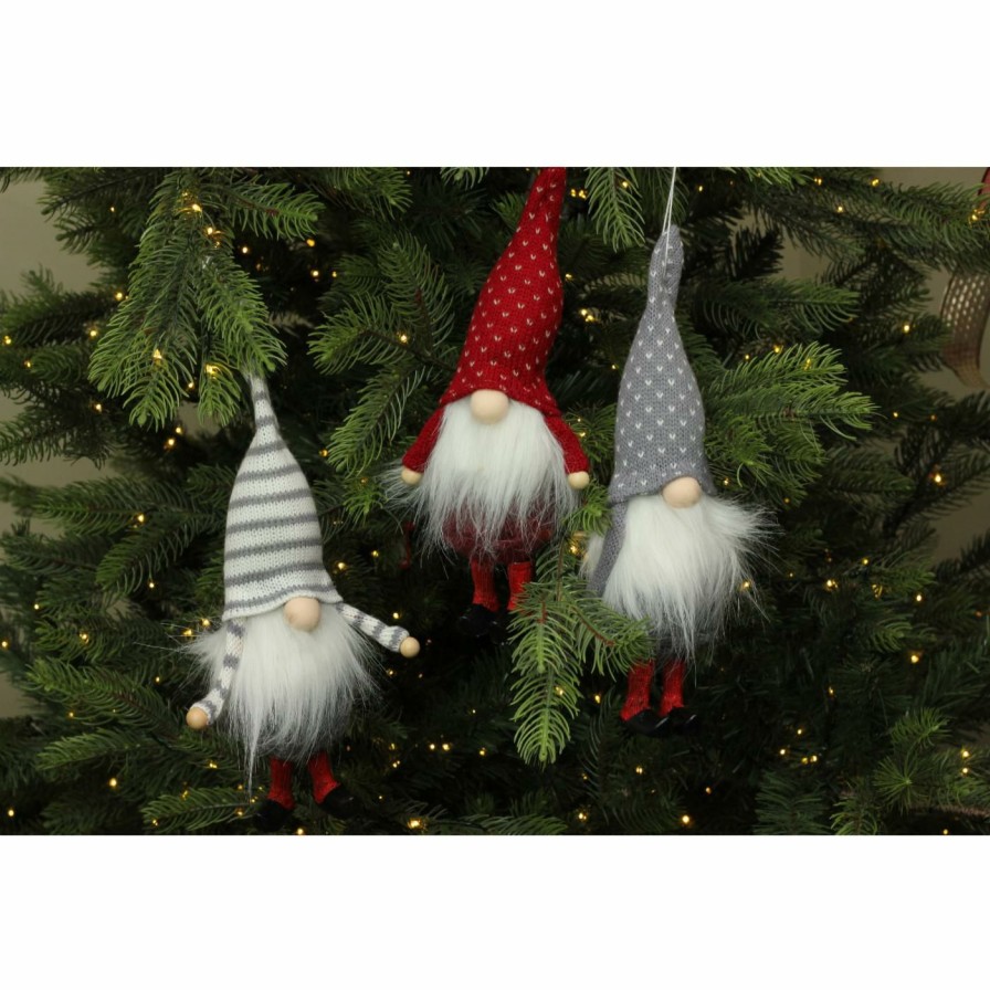 Ornaments * | Flash Sale White Ornaments Northlight 10 In. 3 Piece Santa Gnome Ornament Set