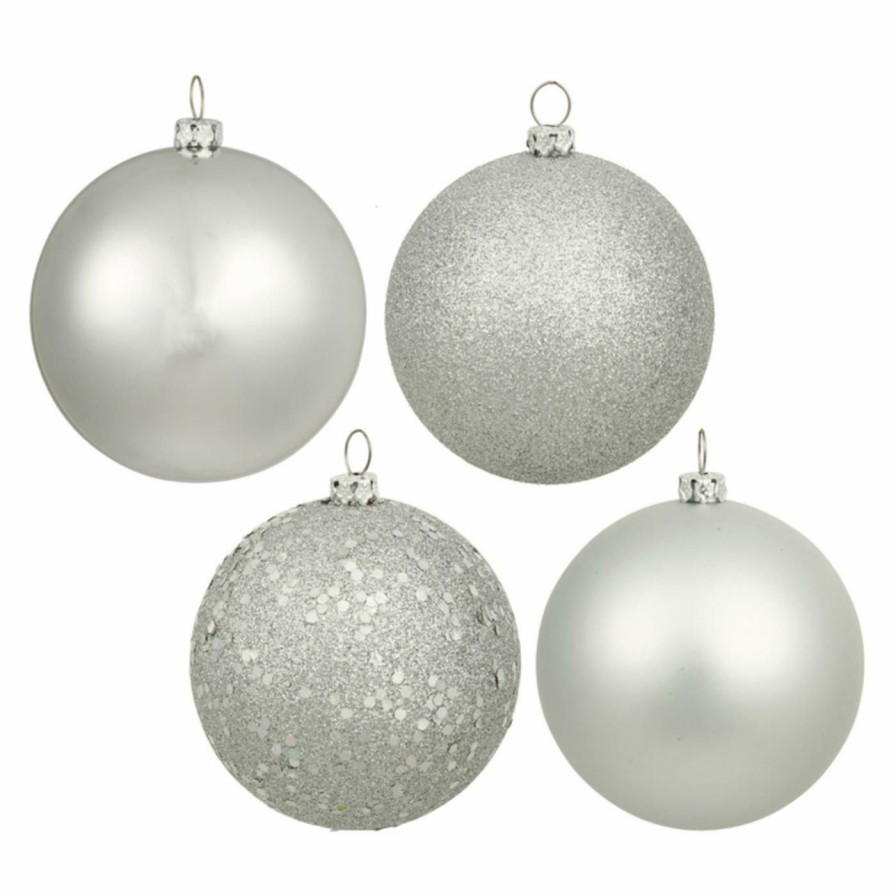 Ornaments * | Deals Yellow Ornaments Vickerman 2.4 In. 4 Finish Ball Ornament Set Of 24