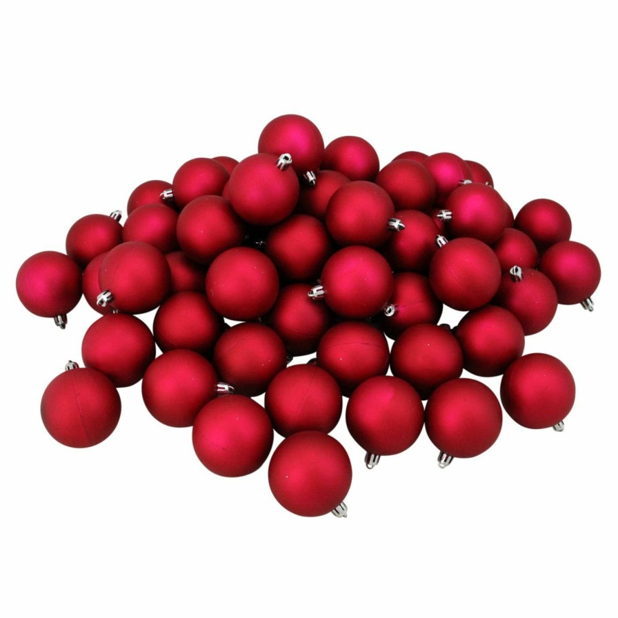 Ornaments * | Promo Pink Ornaments Northlight 2.5 In. Shatterproof Matte Ball Ornament Set Of 60