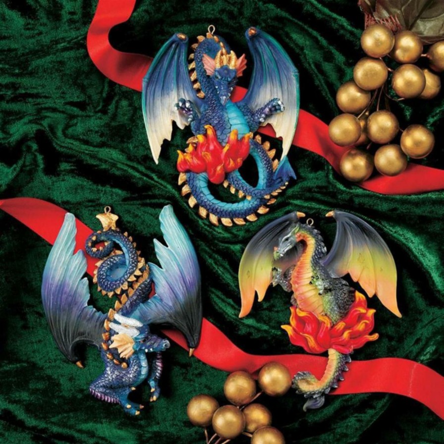 Ornaments * | Brand New Multicolored Ornaments Design Toscano Dragons Of Talbooth Holiday Ornaments 3