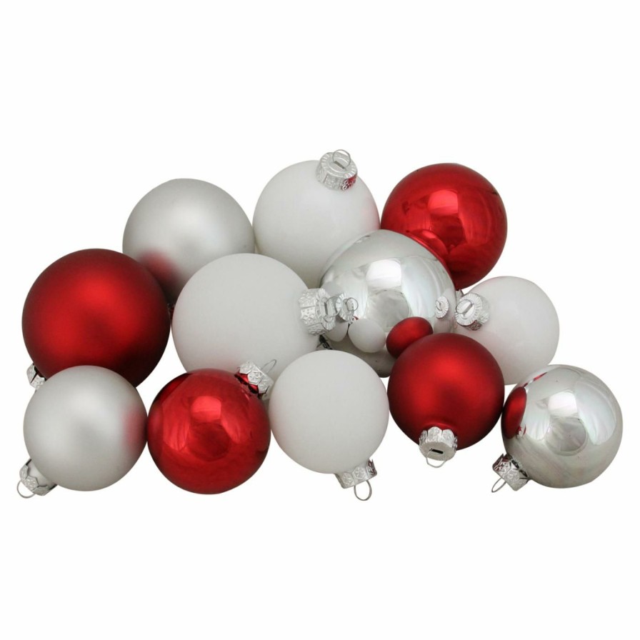 Ornaments * | New White Ornaments Northlight 96 Piece Shiny And Matte Glass Ball Ornament Set