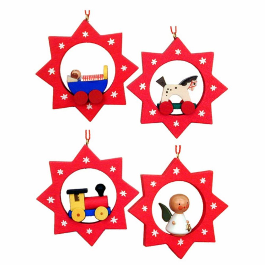 Ornaments * | Best Deal White Ornaments Christian Ulbricht 2.5 In. Assorted Stars Ornaments Set Of 6