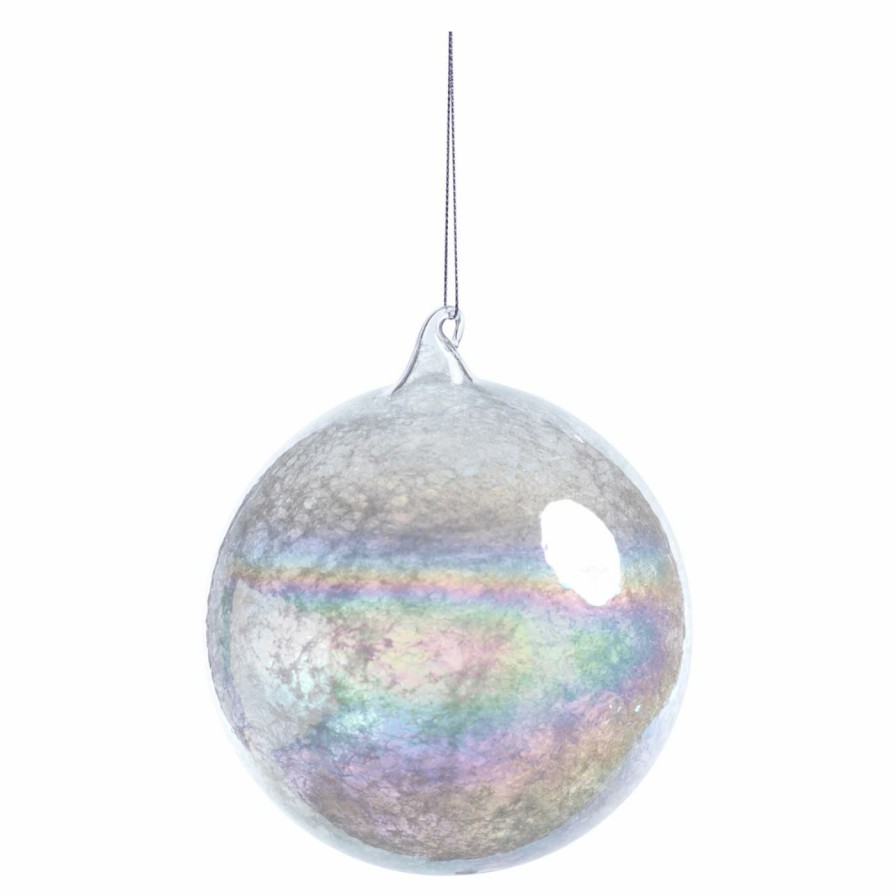 Ornaments * | Best Deal All Other Brands White Ornaments Luster Hanging Ball Ornament Set Of 4