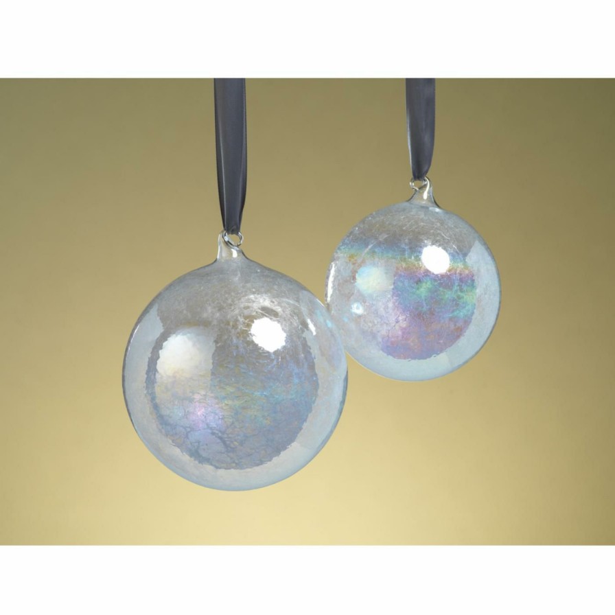 Ornaments * | Best Deal All Other Brands White Ornaments Luster Hanging Ball Ornament Set Of 4