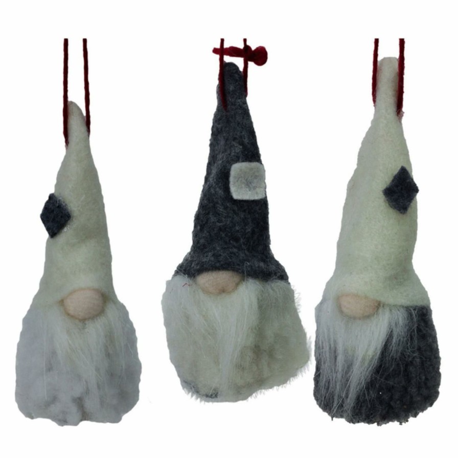 Ornaments * | Buy Brown Ornaments Northlight 3.75 In. 3 Piece Plush Gnome Ornament Set