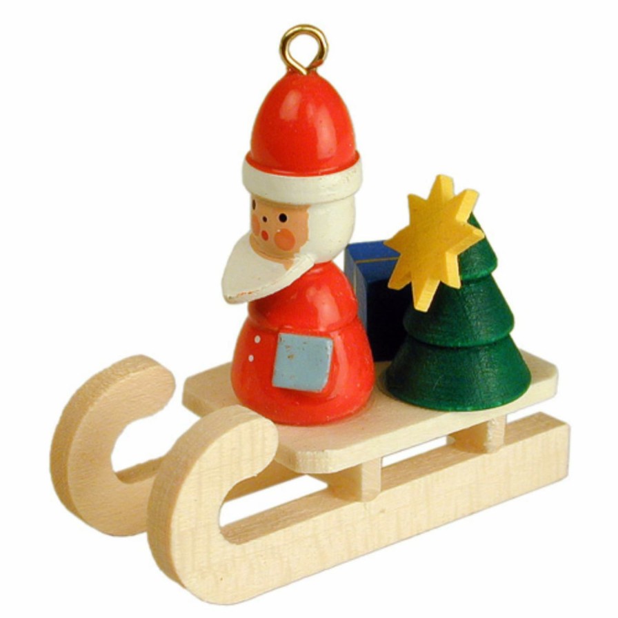 Ornaments * | New Alexander Taron Yellow Ornaments Christian Ulbricht Santa On Sleigh Ornament