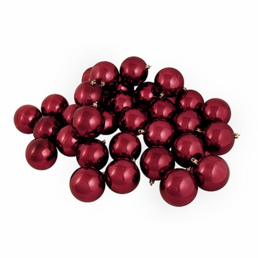 Ornaments * | Cheap Burgundy Ornaments Northlight Shatterproof Uv Resistant Christmas Ball Set Of 12