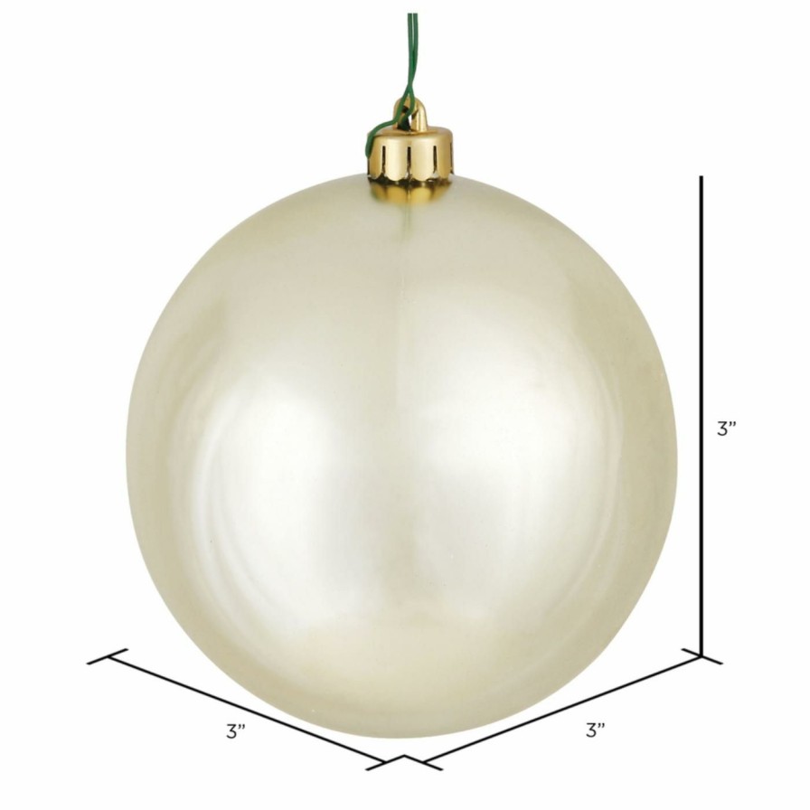 Ornaments * | Budget Yellow Ornaments Vickerman 3 In. Shiny Ball Ornament Set Of 12