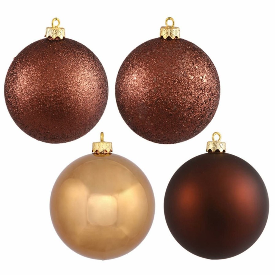 Ornaments * | Buy Purple Ornaments Vickerman 8 In. Multi Finish Ball Ornament Set Of 4 Plum