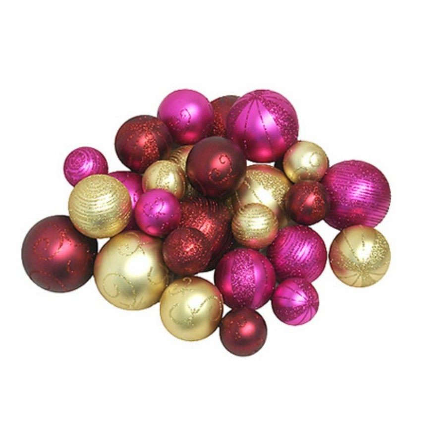 Ornaments * | Flash Sale Red Ornaments Colonial Mills Shatterproof Ball Ornaments Pack Of 27