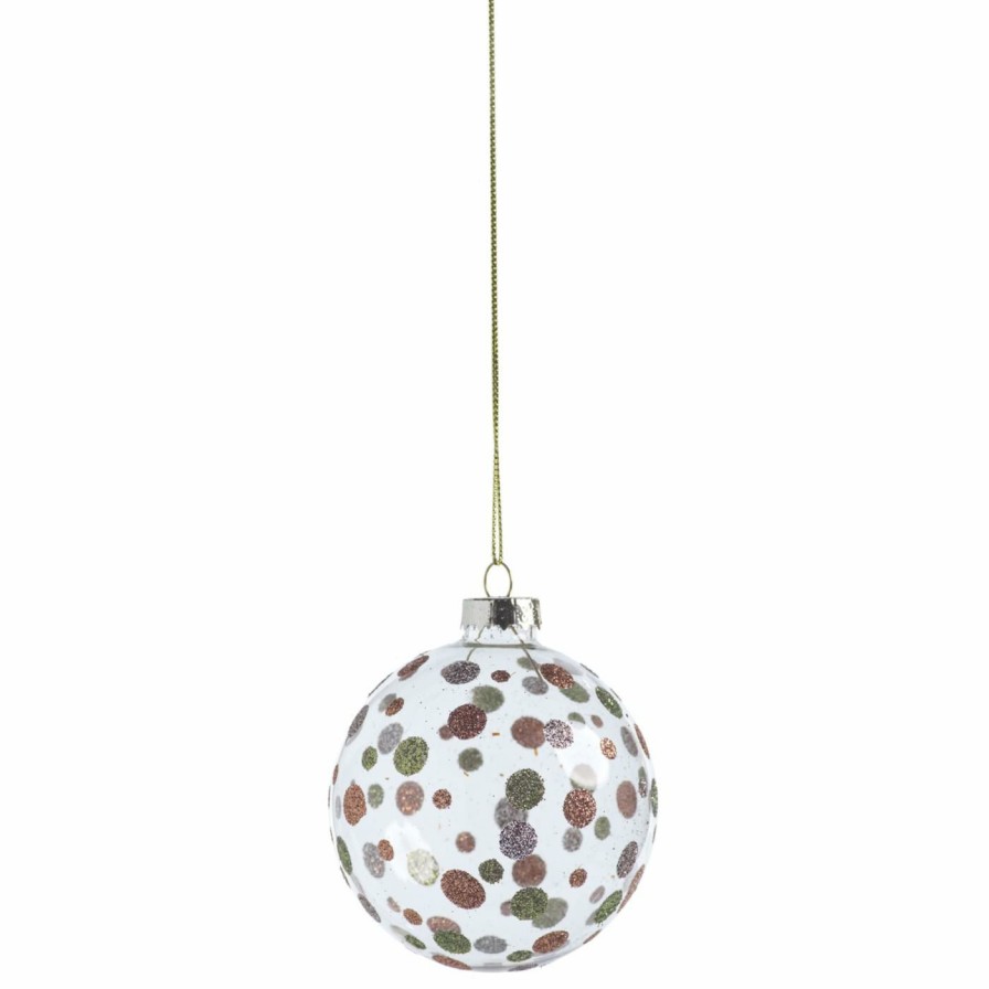 Ornaments * | Deals All Other Brands Multicolored Ornaments Dixie Glittered Polka Dot Holiday Ball Ornament Set Of 6