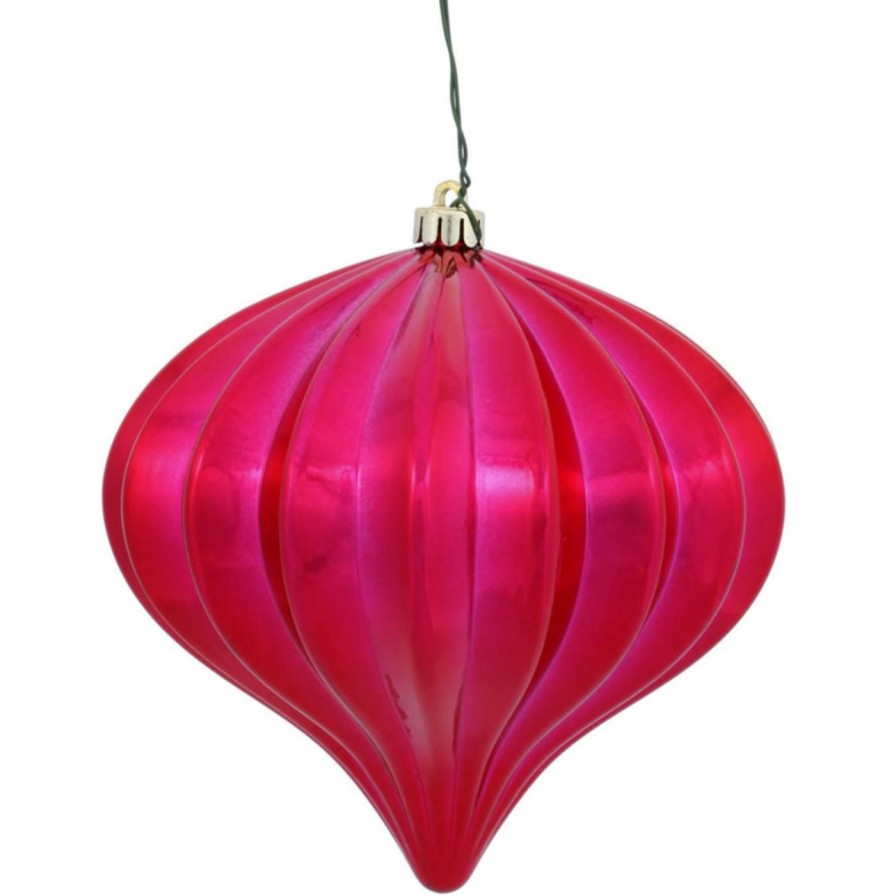 Ornaments * | Deals Ornaments Vickerman 5.7 In. Shiny Onion Ornament Set Of 3 Red