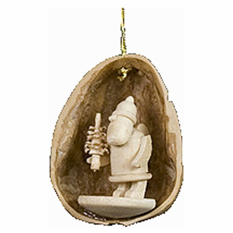 Ornaments * | Brand New Alexander Taron White Ornaments Dregeno Santa Nutshell Ornament