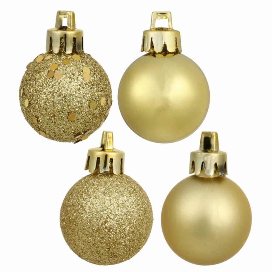 Ornaments * | Best Deal Yellow Ornaments Vickerman 2.4 In. Gold 4 Finish Ornament Assorted Set Of 24