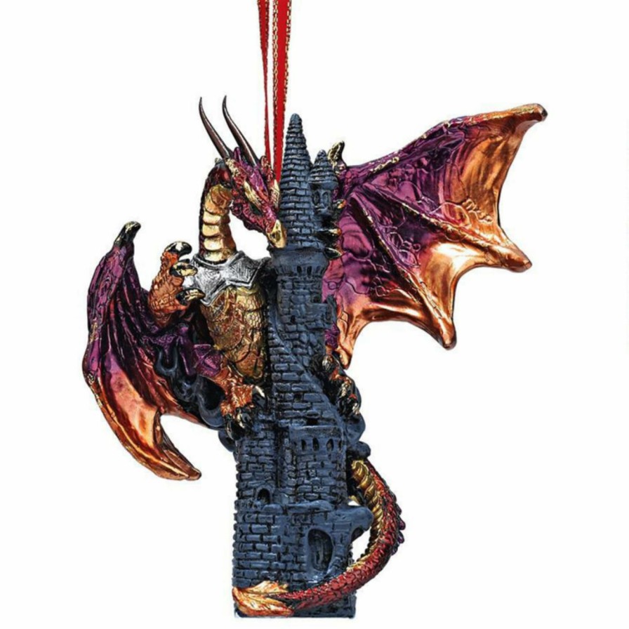 Ornaments * | Cheap Multicolored Ornaments Design Toscano Zanzibar The Gothic Dragon Holiday Ornament 3