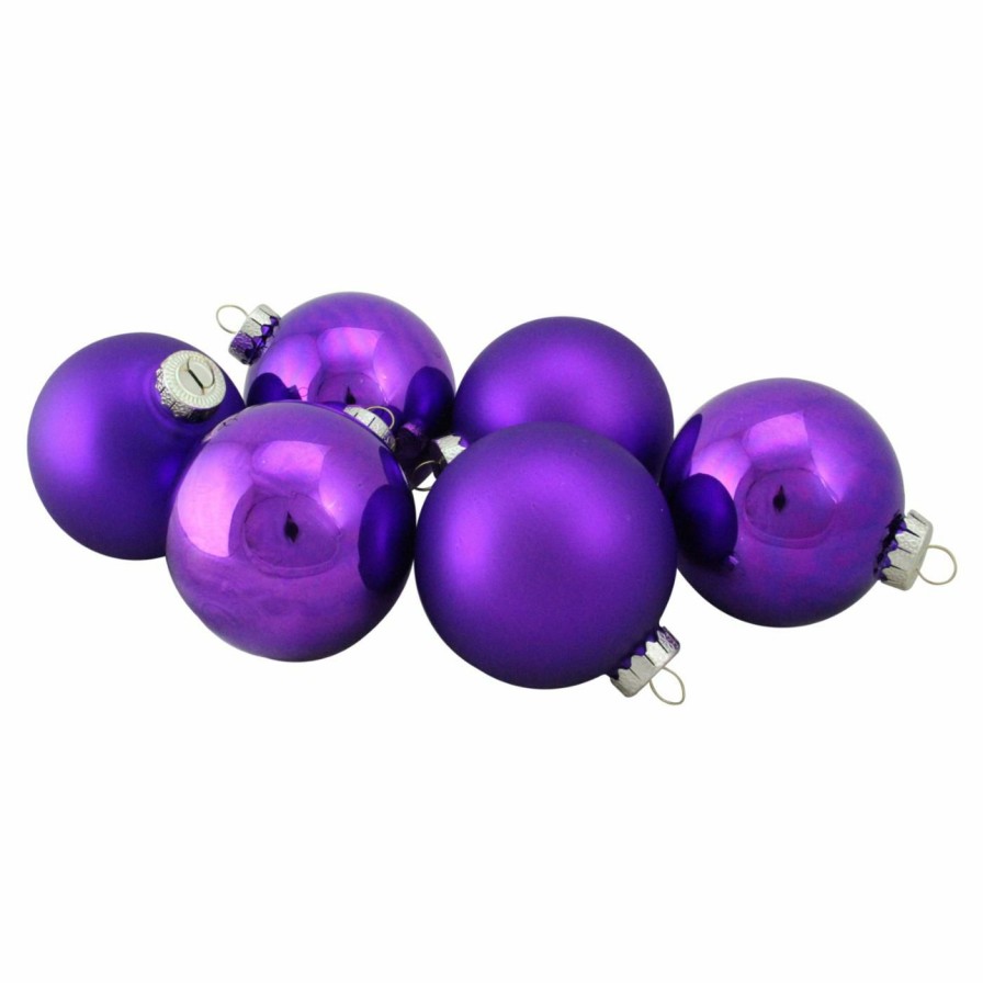 Ornaments * | Hot Sale Ornaments Northlight Shiny And Matte Glass Ball Christmas Ornaments Set Of 6