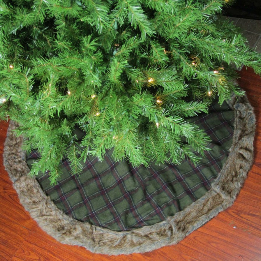 Tree Skirts & Collars * | Best Sale Christmas Tree Skirts & Collars Northlight 47 In. Plaid Christmas Tree Skirt