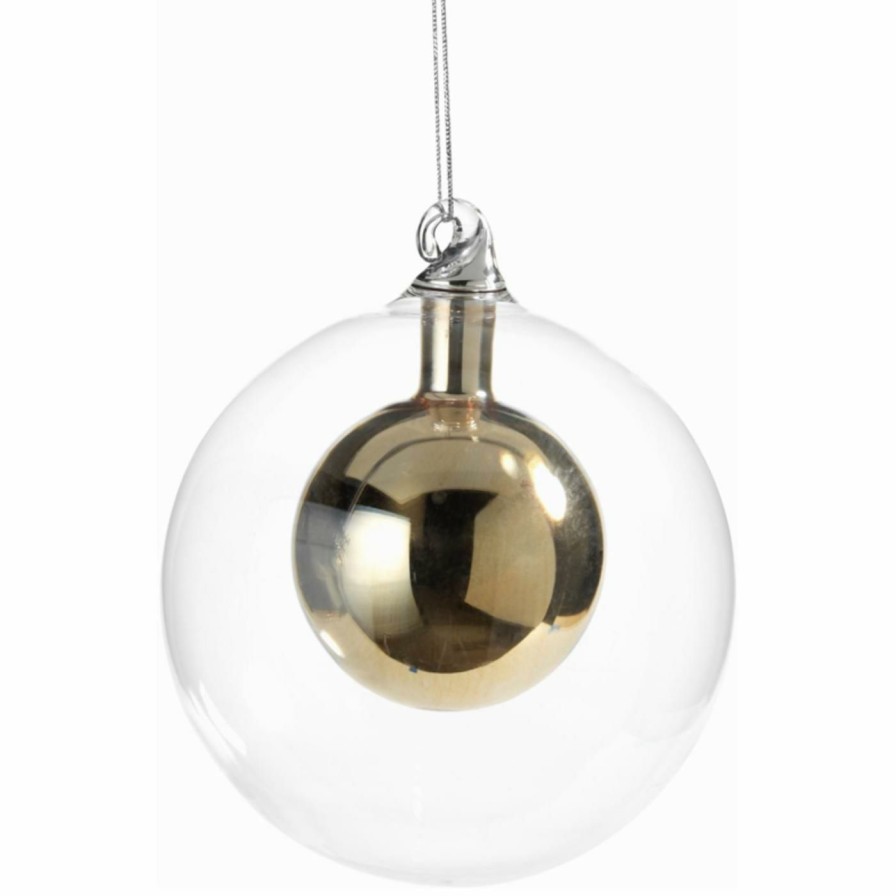 Ornaments * | Best Deal All Other Brands Metallic Ornaments Double Glass Ball Ornament Silver