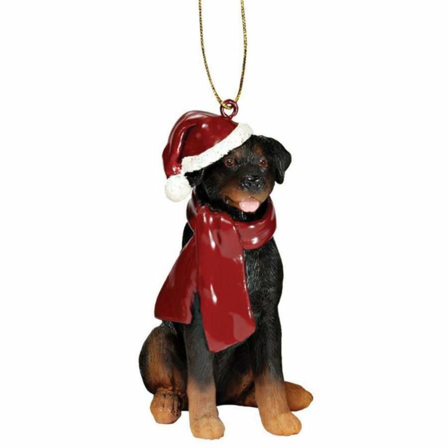 Ornaments * | Best Pirce Multicolored Ornaments Design Toscano Rottweiler Holiday Dog Ornament