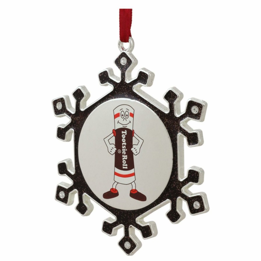 Ornaments * | Wholesale Brown Ornaments Northlight Snowflake Tootsie Roll Man Christmas Ornament With European Crystals