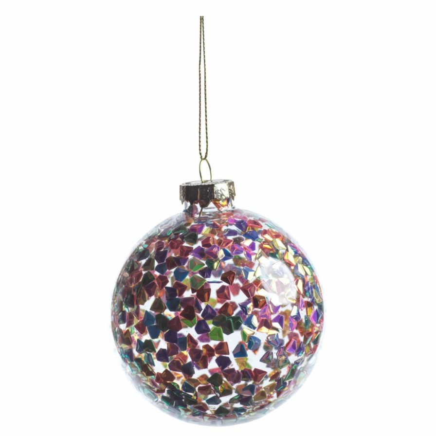 Ornaments * | Hot Sale All Other Brands Multicolored Ornaments Pentagon Multicolor Sequin Ball Ornament Set