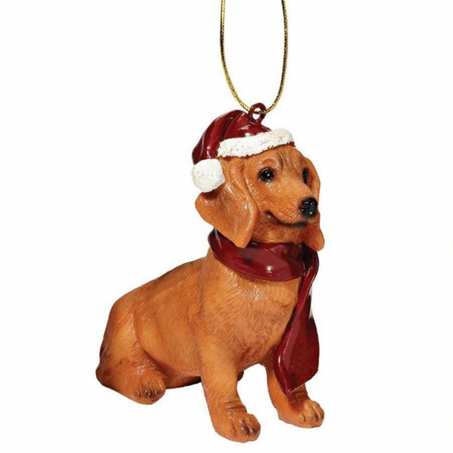 Ornaments * | Flash Sale Multicolored Ornaments Design Toscano Dachshund Holiday Dog Ornament