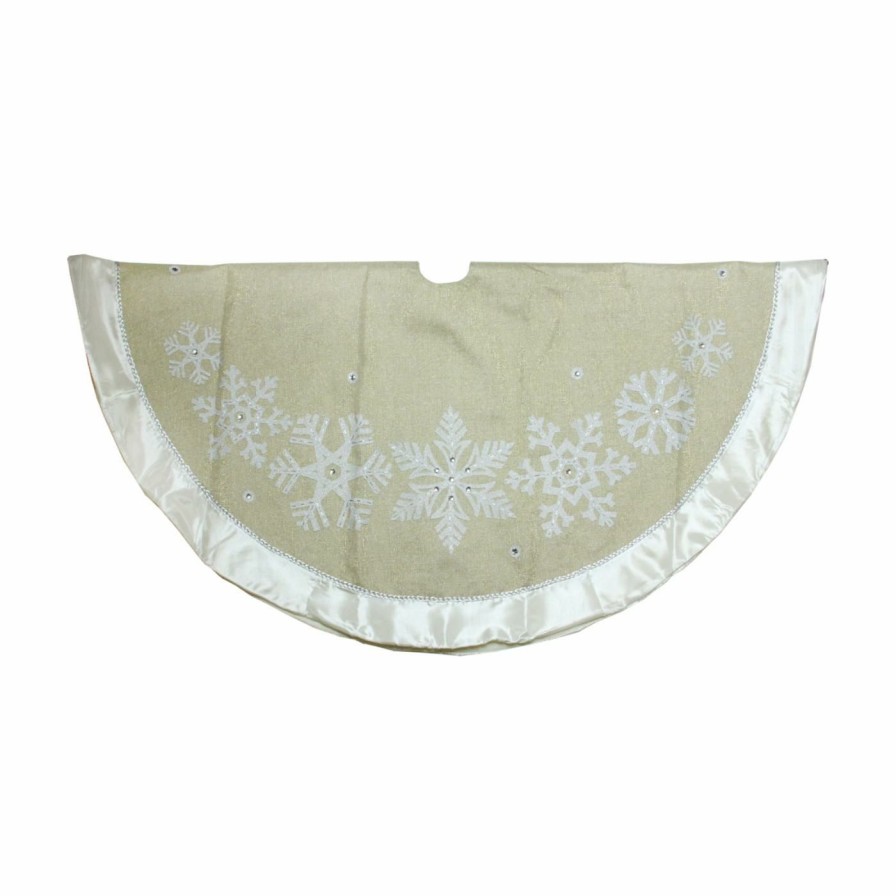 Tree Skirts & Collars * | Wholesale Christmas Tree Skirts & Collars Dyno 48 In. Metallic Snowflake Christmas Tree Skirt