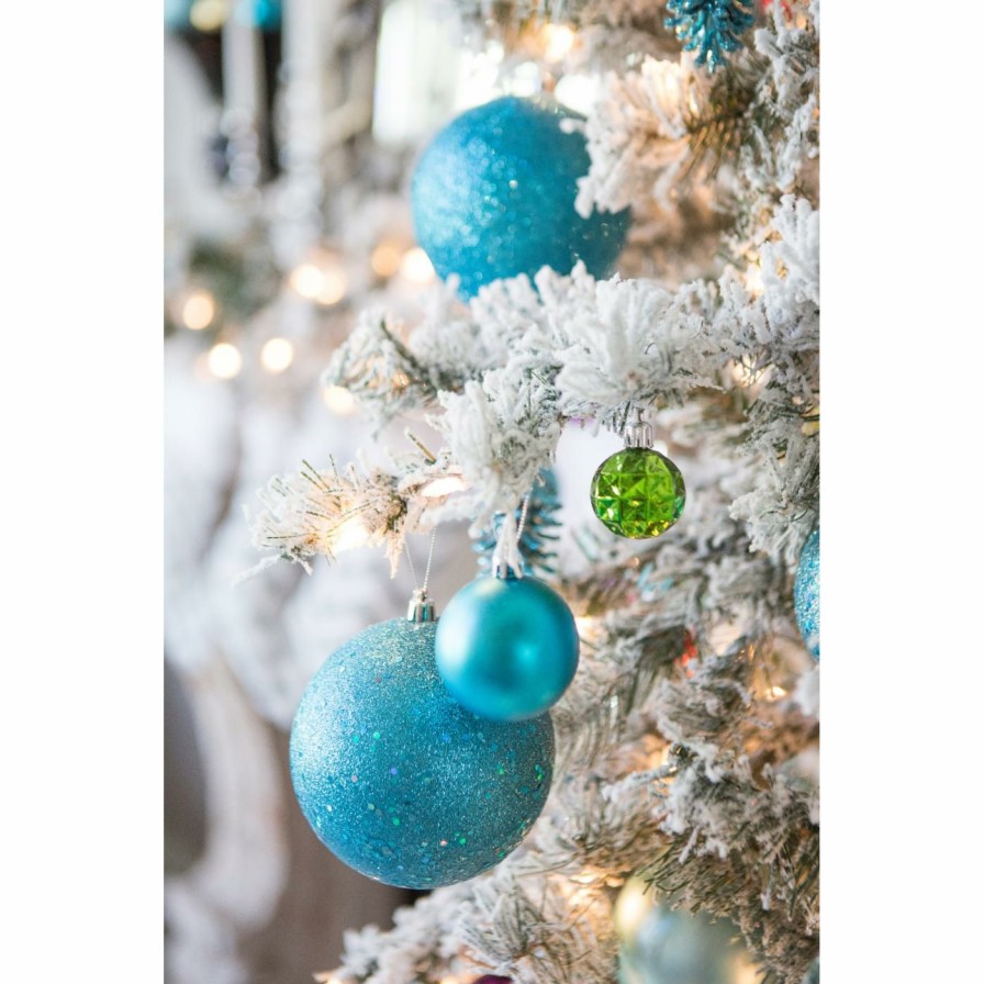 Ornaments * | Flash Sale Blue Ornaments Vickerman 4.75 In. Turquoise 4 Finish Ball Assorted Set Of 4