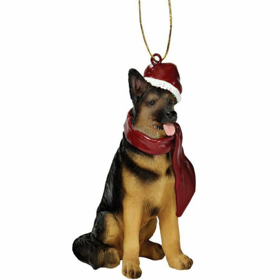 Ornaments * | Best Deal Multicolored Ornaments Design Toscano German Shepherd Holiday Dog Ornament