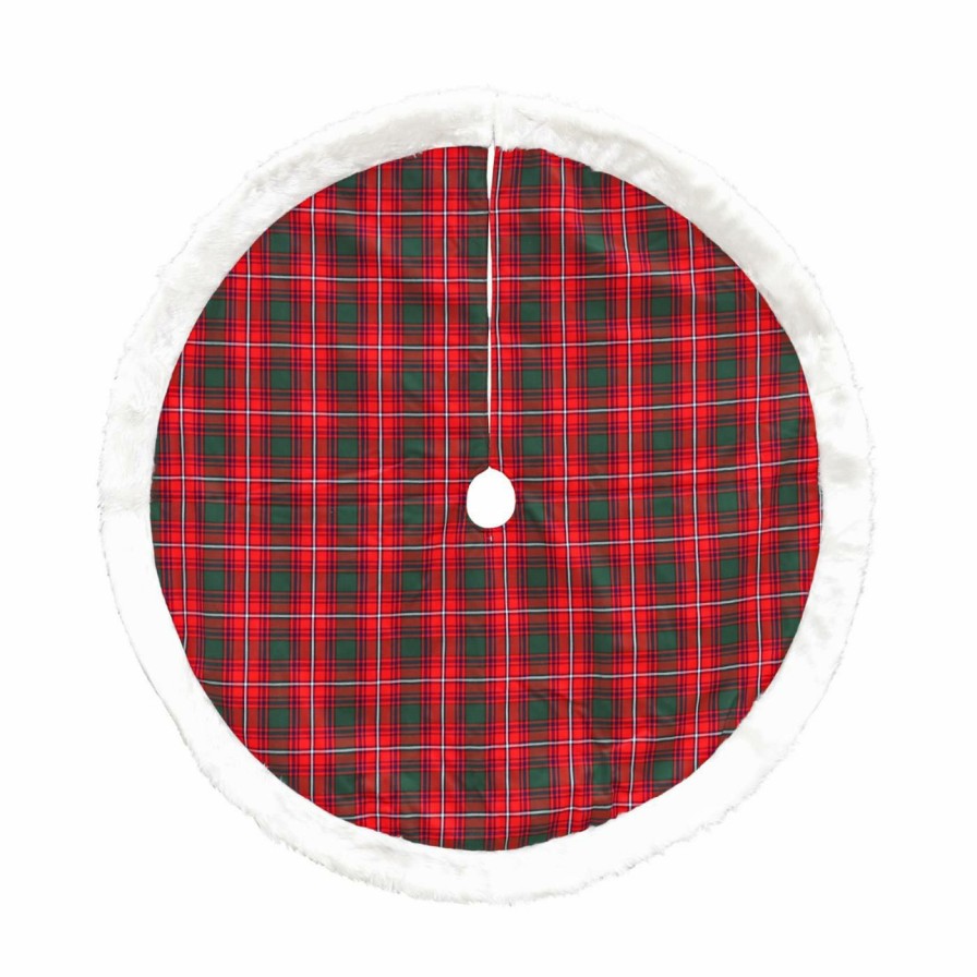 Tree Skirts & Collars * | Best Pirce Christmas Tree Skirts & Collars Dyno 48 In. Plaid Christmas Tree Skirt