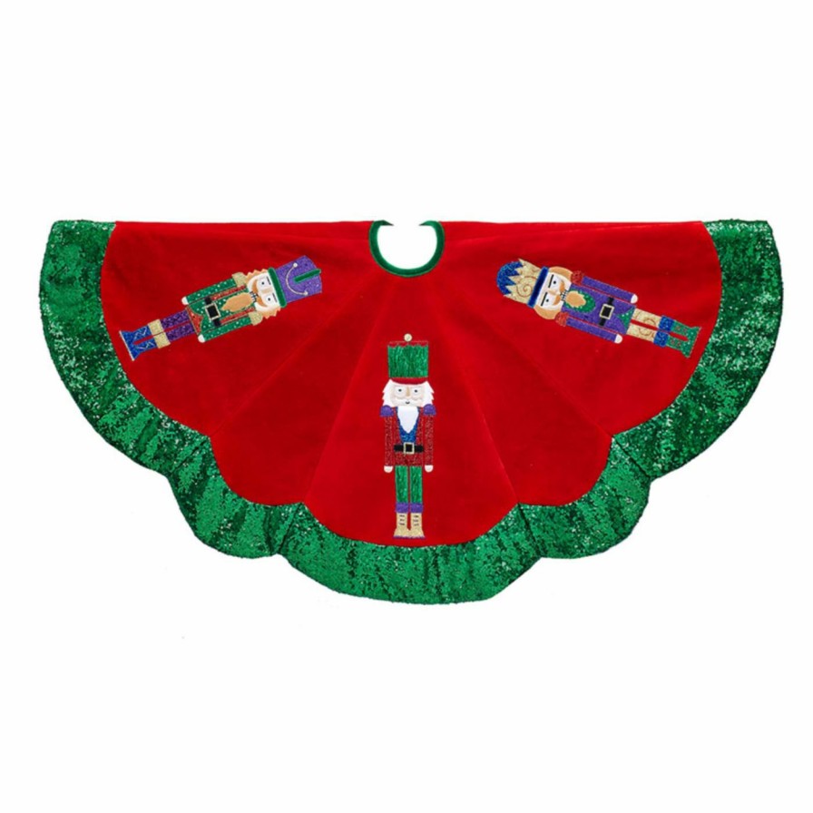 Tree Skirts & Collars * | Hot Sale Christmas Tree Skirts & Collars Kurt S. Adler 48 In. Velvet Nutcracker Tree Skirt