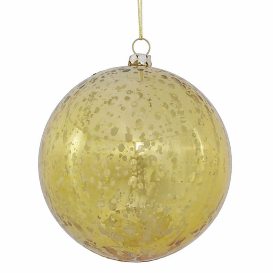 Ornaments * | Outlet Ornaments Vickerman 4 In. Shiny Mercury Ball Ornament Set Of 6 Red