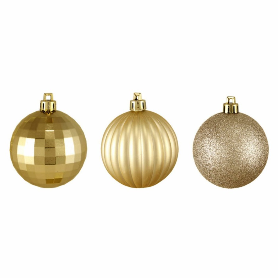 Ornaments * | Hot Sale Yellow Ornaments Northlight Champagne Gold Shatterproof Christmas Ball Ornaments Set Of 100