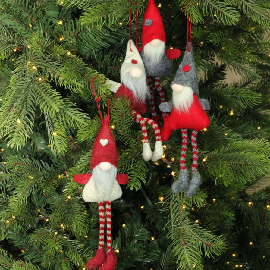 Ornaments * | Discount Colorful Ornaments Northlight 8 In. 4 Piece Plush Gnome Christmas Ornament Set