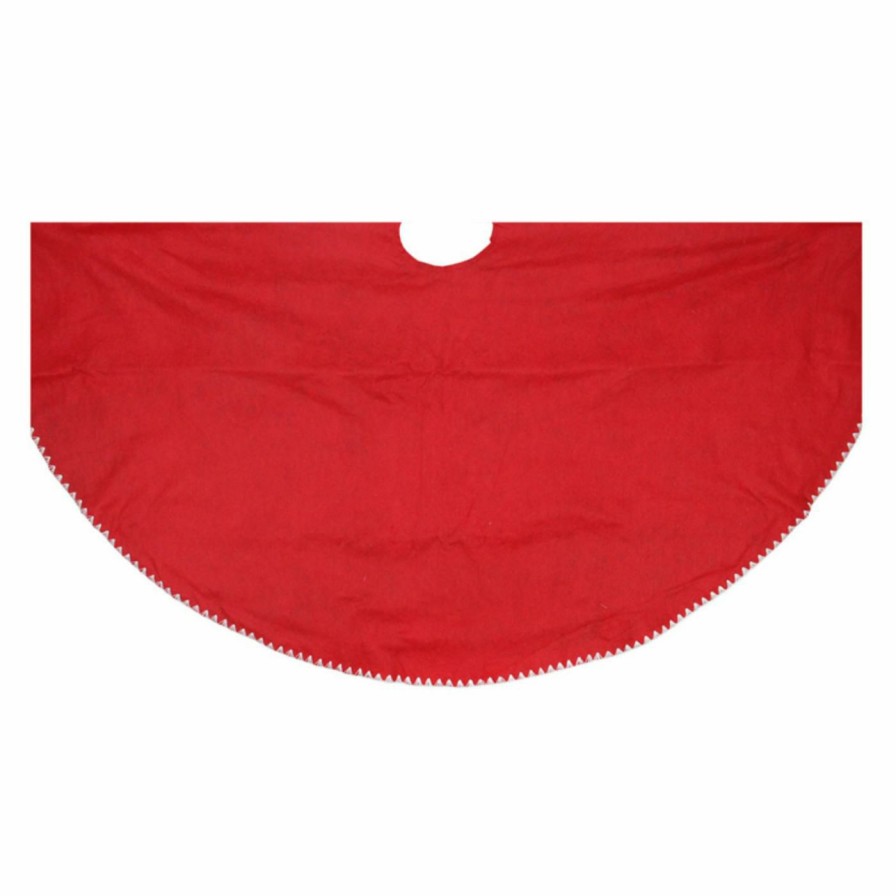 Tree Skirts & Collars * | Outlet Christmas Tree Skirts & Collars Northlight 48 In. Christmas Traditions Reversible Christmas Tree Skirt