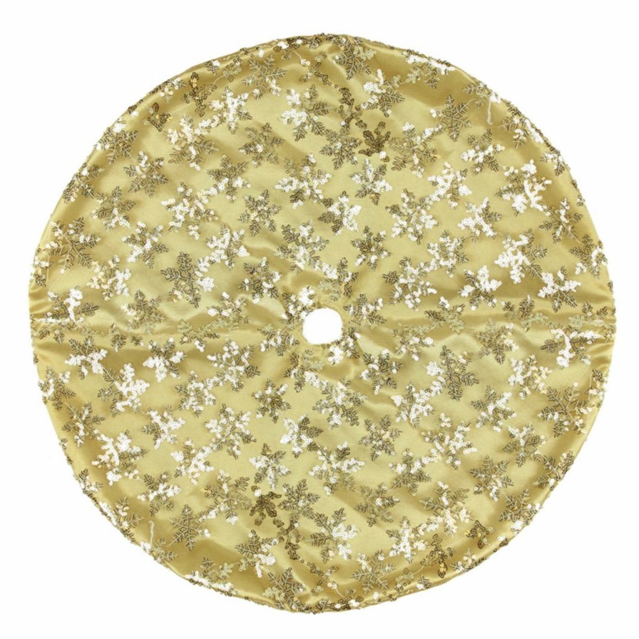 Tree Skirts & Collars * | Top 10 Christmas Tree Skirts & Collars Northlight 20 In. Sequined Snowflakes Mini Christmas Tree Skirt