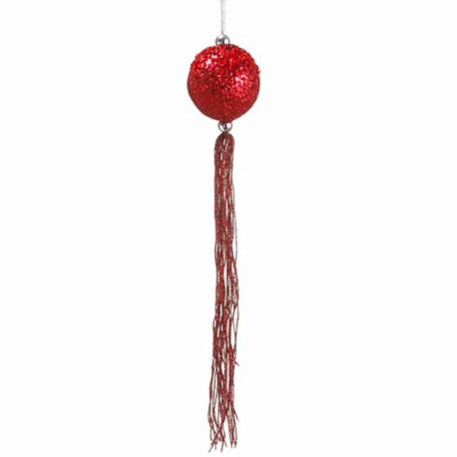 Ornaments * | Best Pirce Purple Ornaments Allstate 12 In. Christmas Glitter Tasseled And Beaded Ball Ornament