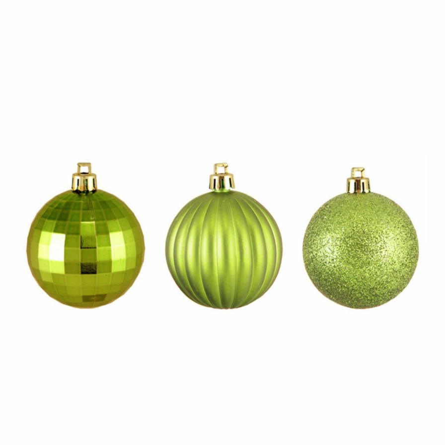 Ornaments * | Best Deal Green Ornaments Northlight Green Kiwi 3 Finish Christmas Ball Ornaments Set Of 100