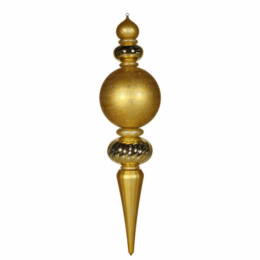 Ornaments * | Best Pirce Yellow Ornaments Vickerman 62 In. Gold Finial Shiny Matte Glitter