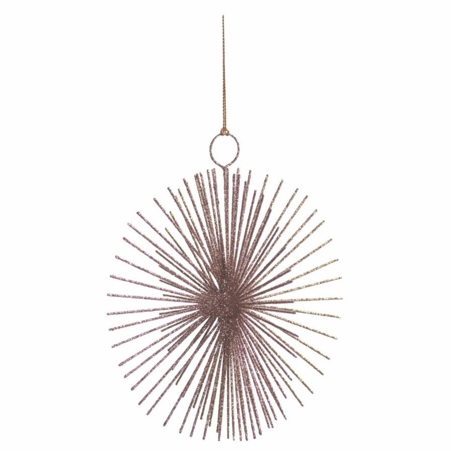 Ornaments * | Cheap All Other Brands Gold Ornaments Spiked Holiday Hanging Ornament Set Of 12 Champagne