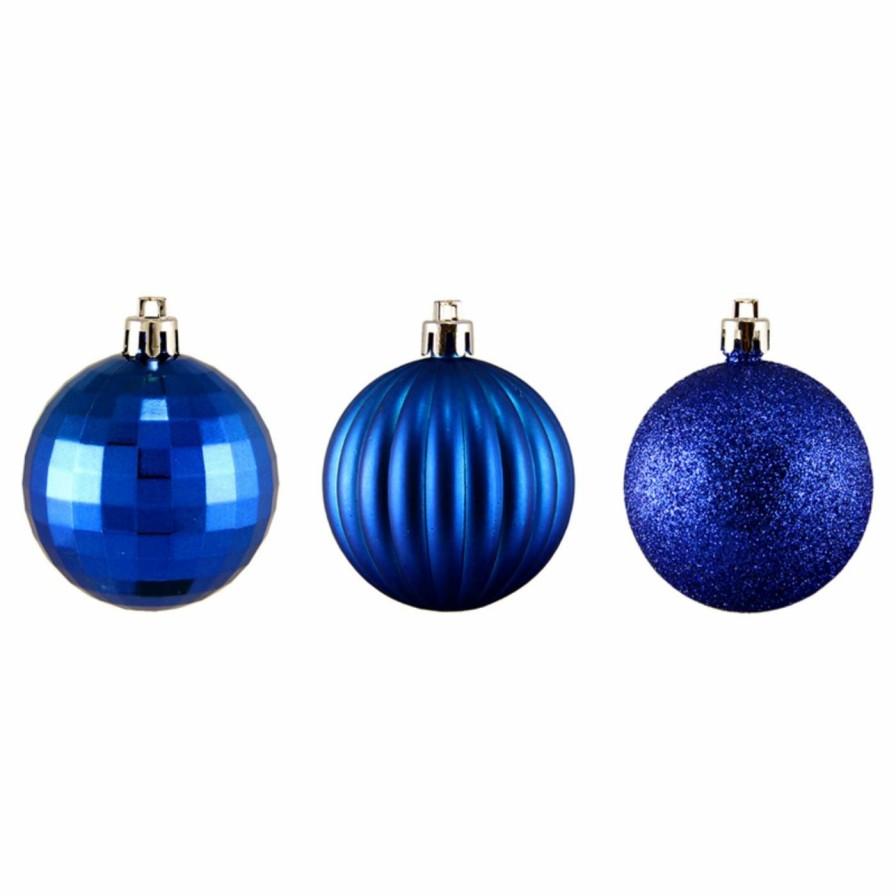 Ornaments * | Brand New Blue Ornaments Northlight 100 Piece Shatterproof 3 Finish Christmas Ball Ornament Set