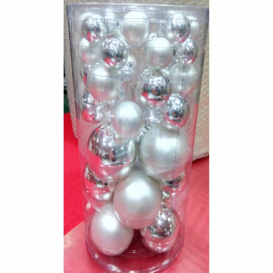 Ornaments * | Cheap Metallic Ornaments Northlight 40 Piece Silver Ball Ornament Set