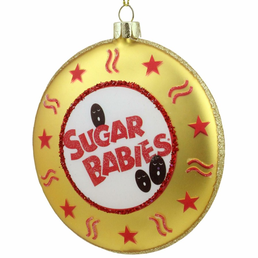 Ornaments * | Best Sale Yellow Ornaments Northlight Candy Lane Sugar Babies Caramel Candies Christmas Disc Ornament