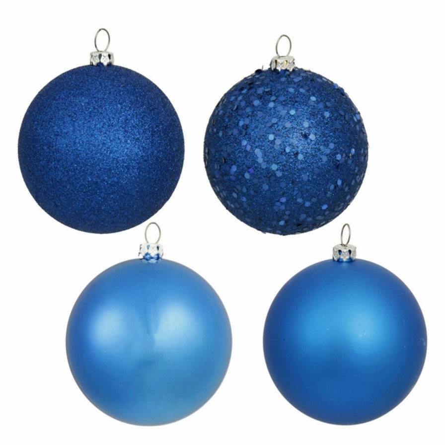 Ornaments * | Discount Yellow Ornaments Vickerman 2.75 In. 4 Finish Ball Ornament Set Of 20