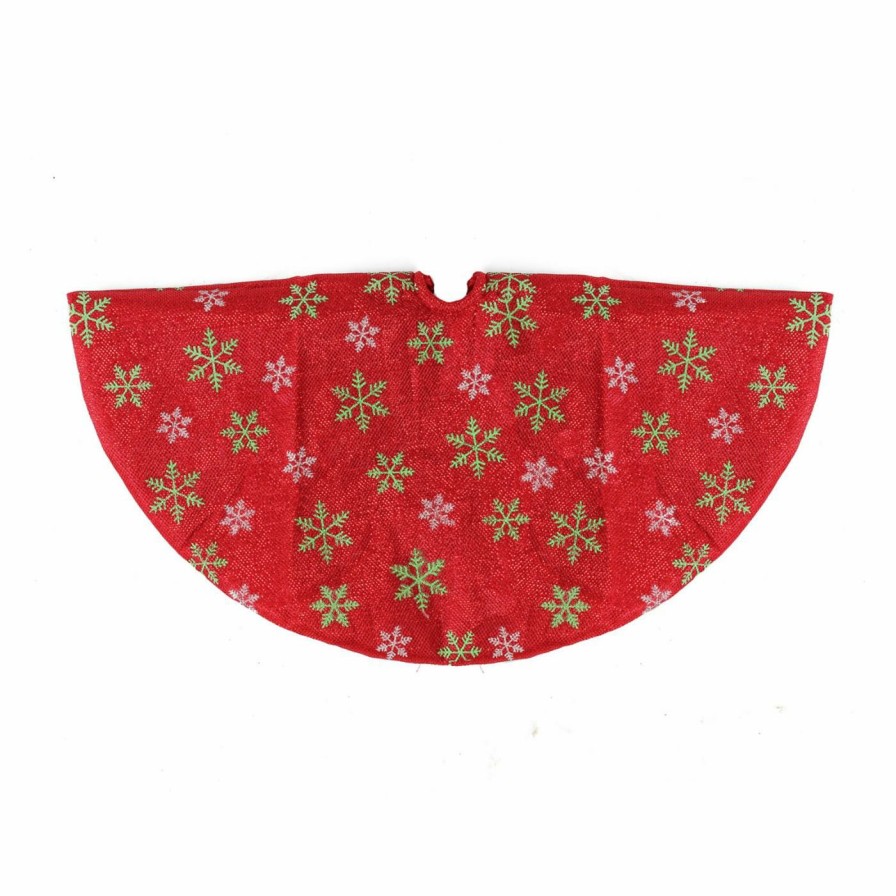 Tree Skirts & Collars * | Outlet Christmas Tree Skirts & Collars Northlight 20 In. Decorative Metallic Snowflake Mini Christmas Tree Skirt