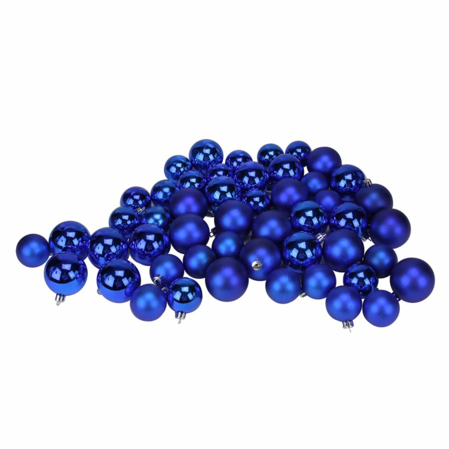 Ornaments * | Deals Blue Ornaments Northlight Shatterproof Shiny & Matte Christmas Ball Ornaments Set Of 50