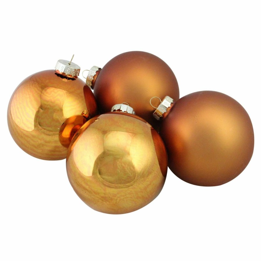 Ornaments * | Wholesale Metallic Ornaments Northlight Glass Ball Christmas Ornament Set Of 4