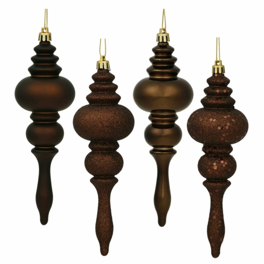 Ornaments * | Best Reviews Of Yellow Ornaments Vickerman 7 In. 4 Finish Finial Ornament Set Of 8